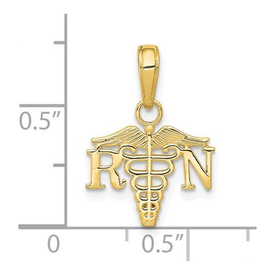 10K Yellow Gold Caduceus Pendant – view 4