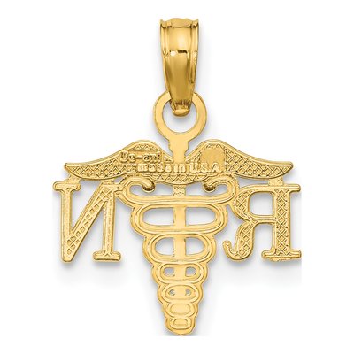 10K Yellow Gold Caduceus Pendant – view 5