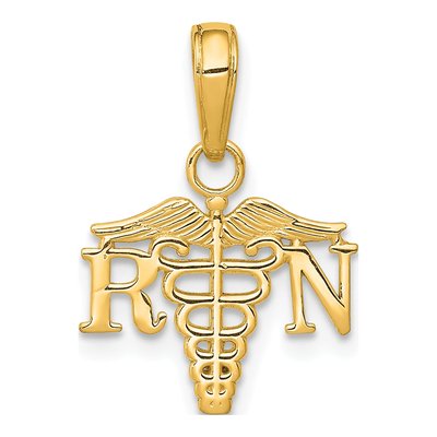 10K Yellow Gold Caduceus Pendant