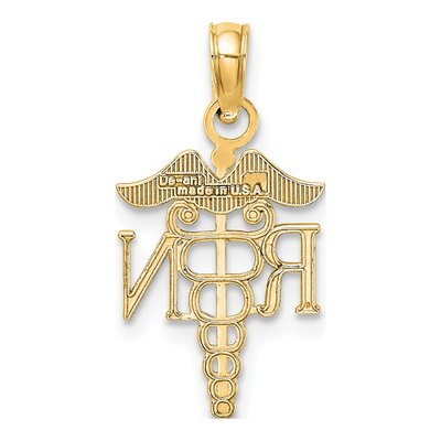 10K Yellow Gold Caduceus Pendant – view 4