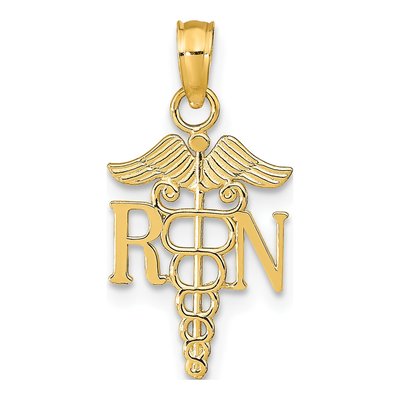 10K Yellow Gold Caduceus Pendant