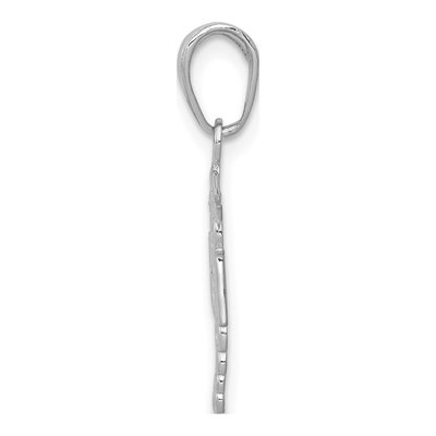 10K White Gold RN Caduceus Pendant – view 3