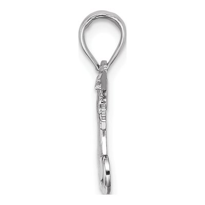 10K White Gold MOM Heart Angels Pendant – view 3