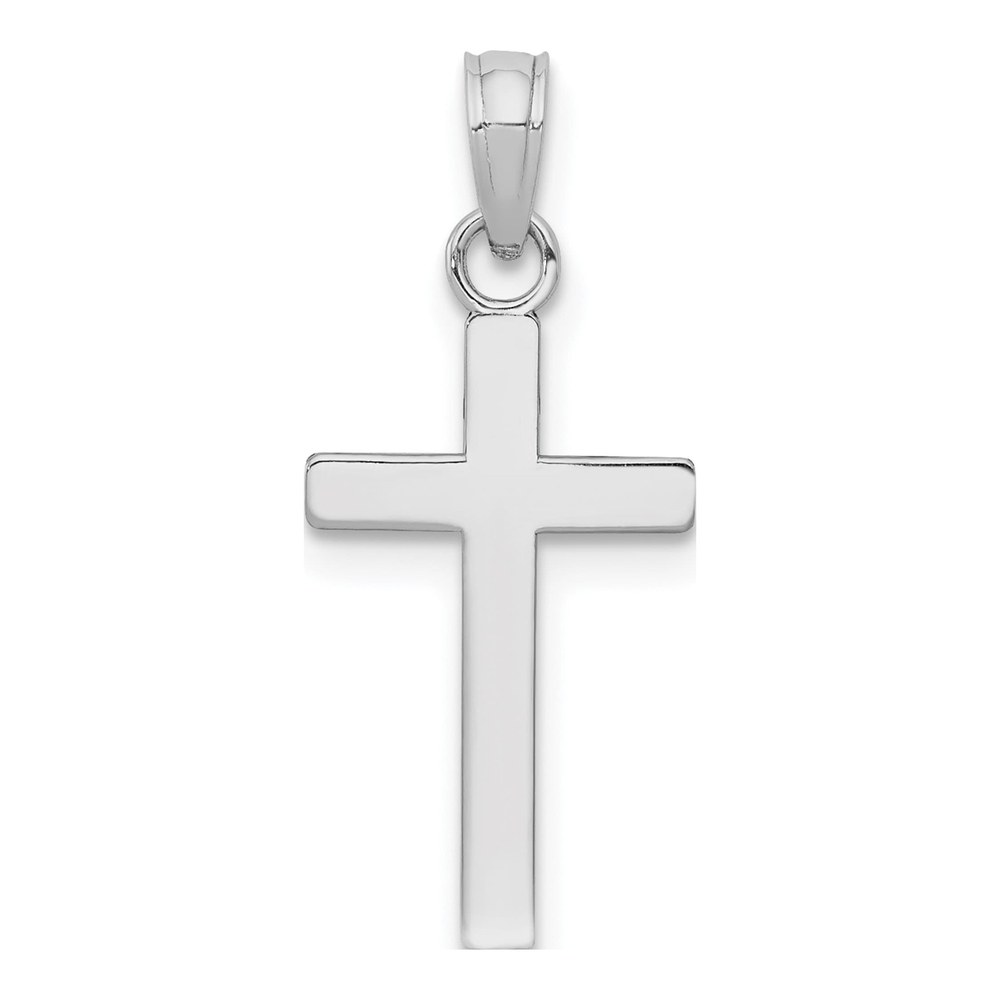 10K White Gold Latin Cross Pendant