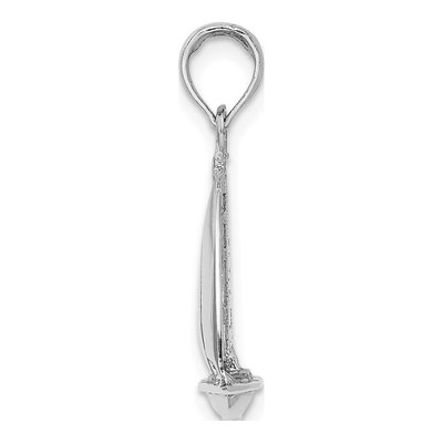 10K White Gold Sailboat Pendant – view 3