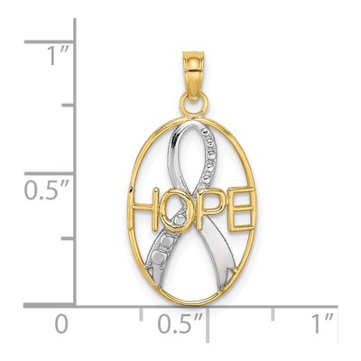 10K Yellow Gold HOPE Ribbon Pendant – view 3