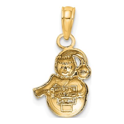 10K Yellow Gold Snowman Pendant – view 4