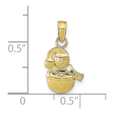 10K Yellow Gold Snowman Pendant – view 5