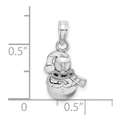 10K White Gold Snowman Pendant – view 4