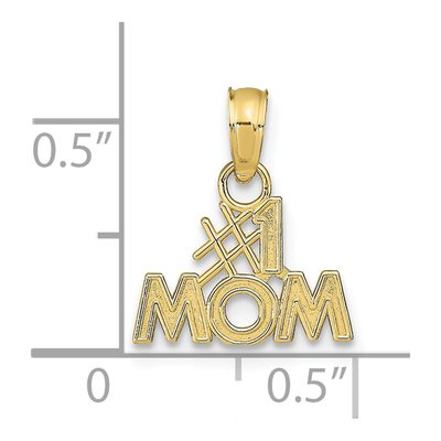 10K Yellow Gold MOM Number 1 Pendant – view 4