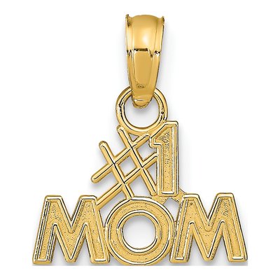 10K Yellow Gold MOM Number 1 Pendant