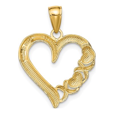 10K Yellow Gold Heart Pendant – view 4