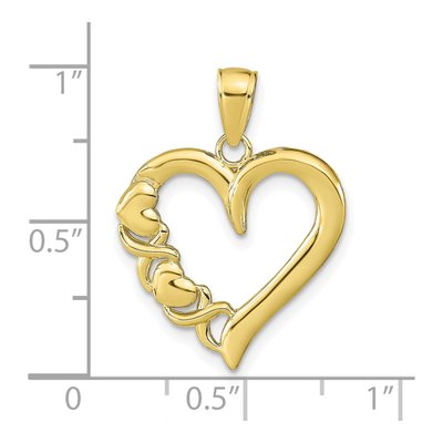 10K Yellow Gold Heart Pendant – view 5