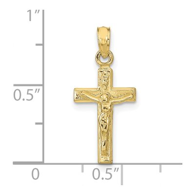 10K Yellow Gold Crucifix Pendant – view 4