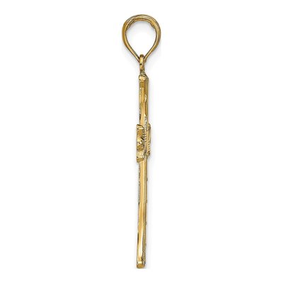 10K Yellow Gold Textured Cross Pendant – view 3