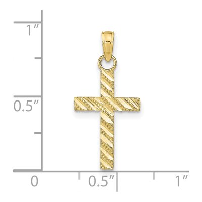 10K Yellow Gold Diamond-Cut Cross Pendant – view 4