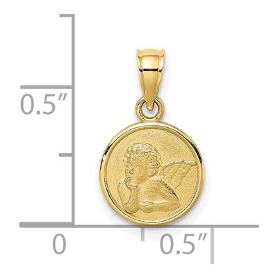 10K Yellow Gold Angel Coin Pendant – view 4