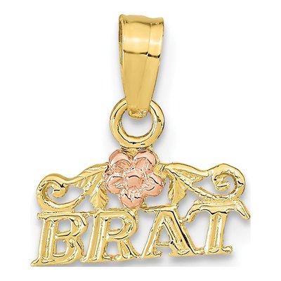 10K Two-Tone Gold BRAT Flower Pendant