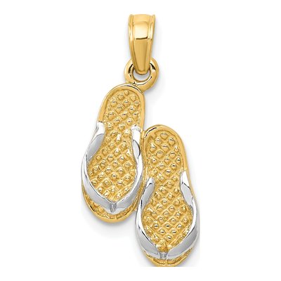 10K Yellow Gold Flip-Flops Pendant