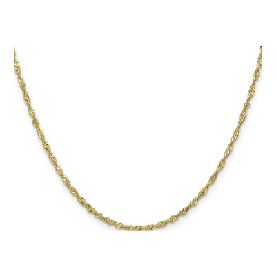 10K Yellow Gold 1.7mm Singapore Chain – view 2