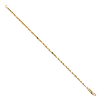 10K Yellow Gold 1.7mm Singapore Chain Bracelet – view 2