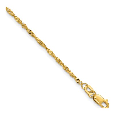 10K Yellow Gold 1.7mm Singapore Chain Bracelet