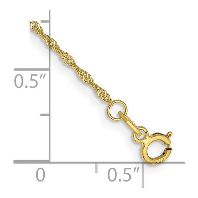 10K Yellow Gold 1.1mm Singapore Chain Bracelet – view 2