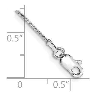 10K White Gold 0.9mm Box Chain Bracelet – view 2