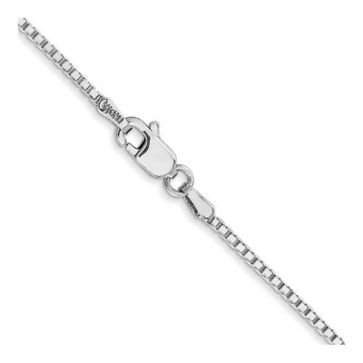 10K White Gold 1.25mm Box Chain – view 3