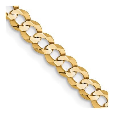 10K Yellow Gold 3.7mm Flat Cuban Chain