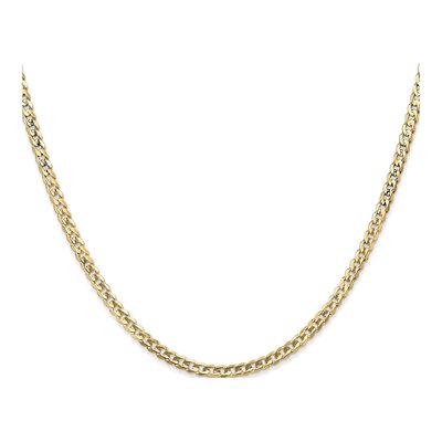 10K Yellow Gold 3mm Concave Open Curb Chain – view 2