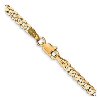 10K Yellow Gold 3mm Concave Open Curb Chain – view 3