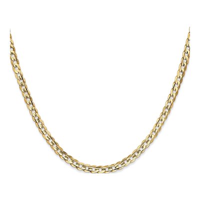 10K Yellow Gold 3.8mm Concave Open Curb Chain – view 2