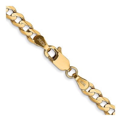 10K Yellow Gold 3.8mm Concave Open Curb Chain – view 3