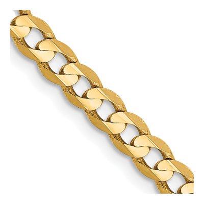 10K Yellow Gold 3.8mm Concave Open Curb Chain