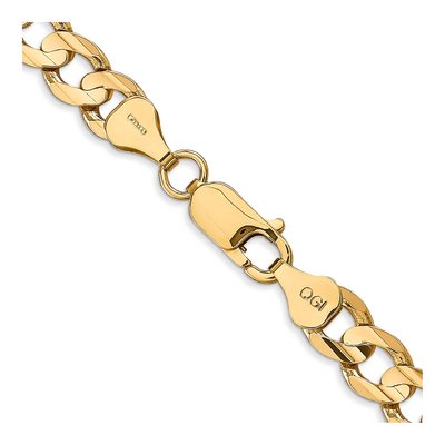 10K Yellow Gold 6.75mm Concave Open Curb Chain – view 3