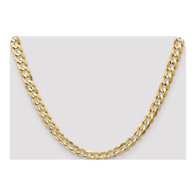 10K Yellow Gold 6.75mm Concave Open Curb Chain – view 4