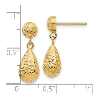 10K Yellow Gold Diamond-Cut Dangle Earrings – view 5
