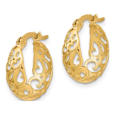 10K Yellow Gold 15mm Hoop Earrings – view 3