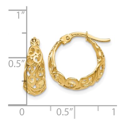 10K Yellow Gold 15mm Hoop Earrings – view 5