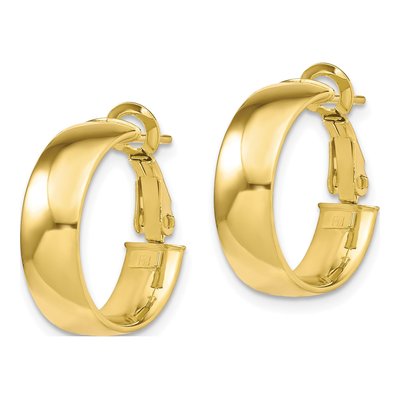 10K Yellow Gold 18mm Huggie Hoop Earrings – view 3