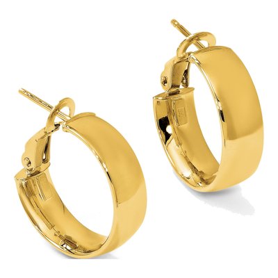 10K Yellow Gold 18mm Huggie Hoop Earrings – view 6