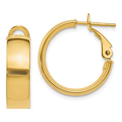 10K Yellow Gold 18mm Huggie Hoop Earrings