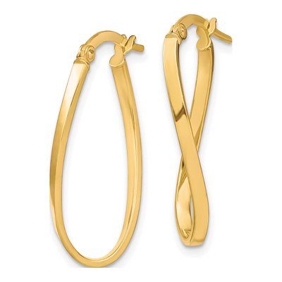 10K Yellow Gold Twist Hoop Earrings – view 3