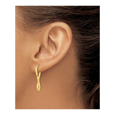10K Yellow Gold Twist Hoop Earrings – view 4
