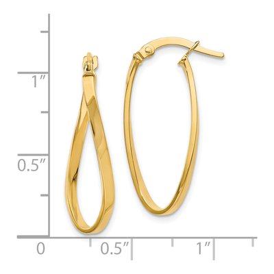 10K Yellow Gold Twist Hoop Earrings – view 5