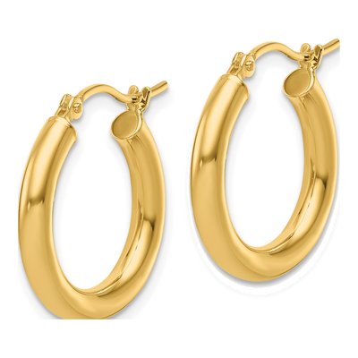 10K Yellow Gold 20mm Hoop Earrings – view 3