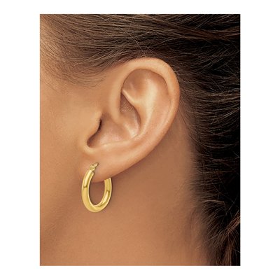10K Yellow Gold 20mm Hoop Earrings – view 4