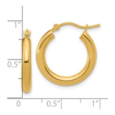 10K Yellow Gold 20mm Hoop Earrings – view 6