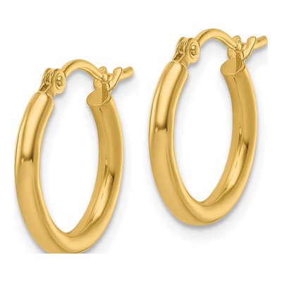10K Yellow Gold 15mm Hoop Earrings – view 3